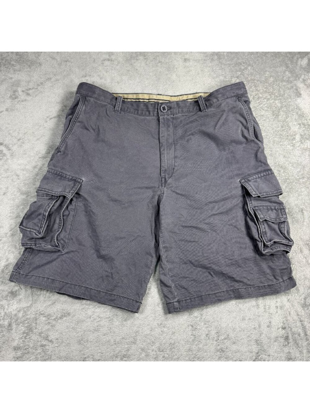 Y2K 2000s Izod Gray Baggy Cargo Shorts Mens 38 Grunge Gorpcore Skater Workwear